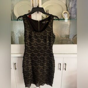 Guess Black & Gold Shimmer Cocktail Dress size 2